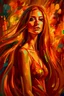 Placeholder: surrealist painting of a beautiful woman with long hair, soft lighting, and warm tones, in the style of a surrealist masters, bold and expressive brushstrokes --ar 1:2 --stylize 750