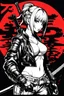 Placeholder: anime girl, Ronin, design for shirt, in the style of Masamune Shirow