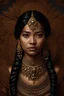 Placeholder: Portrait of a most beautiful young Java woman, decorated with jewels, very beautiful detail hyperrealistic maximálist concept portrait art