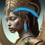 Placeholder: Sango fantasy, fantasy magic, intricate, sharp focus, illustration, highly detailed, digital painting, concept art, matte, art germ and Paul Lewin and Kehinde Wiley, masterpiece Mayan princess dancer head bronze feather's' Asian Latin girl nice breast brown Thai hair turquoise silver blue sky