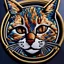 Placeholder: full screen; stylish embroidered patch featuring idiotprojketet; cat face in mosaic, in the style of andrew atroshenko, peter gric --ar 73:109 --stylize 750 --v 6