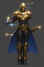 Placeholder: Golden Warforged, Heavenly Angel, Sorcerer Supreme, Dark Cloak, Mechanus, Humanoid.