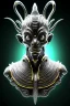 Placeholder: Silver alien, head, wicked, Asian eyes, blood, 8k, finely detailed, photo realistic, Anunnaki black male African Egyptian alien, cracks in the voodoo head, wicked, turquoise eyes, crown, Elephant, 8k, finely detailed, photo realistic, tiger turquoise skull head gold dragon space alien sun skeleton gold gorilla silver crown silver eyes