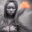 Placeholder: perfect face hitomi tanaka, elemental statue 8k, fog and smoke effect, chakra energy around HDR photograph