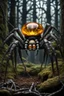 Placeholder: The giant spider full body, full shot,forest,Sony Alpha 7 50mm 1.8,medium shot, high-resolution image with fine details, citrine, ultra detailed,ultra realistic,extremely realistic,intricate,photorealistic,epic composition,masterpiece,H.R.Giger style