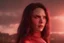 Placeholder: Wanda Maximoff, feiticeira escarlate usando traje vermelho de vestido, destruindo a realidade, governando o mundo, destruição, 4k render, dramático, cinematográfico, poderes destruindo tudo, expressão brava