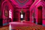 Placeholder: A magenta palace with swirls painted by Victor Vasarely