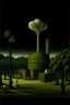 Placeholder: An olive green nuclear plant painted by Henri Rousseau