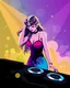 Placeholder: Female Dj in Multicolor Vector art picture