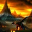 Placeholder: Epic Drawing of mordor scenery with a dragon of The Hobbit estilo Van Gogh 4k