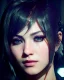 Placeholder: Nier, yorha, 2b, clear complexion, waist up portrait, 8k resolution, intricate details, ornate details, soft lighting, vibrant colors, retroanime, masterpiece, intricate eyeliner, dark eyeshadow, eyes, intricate tattoos, futuristic cityscape background
