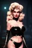 Placeholder: jayne mansfield as evil queen in black leather, angry, stern look, volumetric lighting, particales,highly detailed,cinematic, deep colours,8