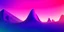 Placeholder: 3d rendering. Abstract futuristic neon background. landscape with glowing geometric circular and mountains