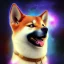 Placeholder: third eye ascension shiba inu doge with heaven glowing aura Q anon far away galaxy