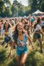 Placeholder: Amidst the pulsating energy of the iconic music festival, the girls fully immerse themselves in the vibrant atmosphere. Their exploration of the grounds, marked by laughter and carefree attitudes, embodies the festival's spirit of freedom, unity, and boundless joy.