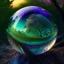 Placeholder: iridescent globe full on nature