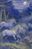 Placeholder: A grayish purple enchanted dominion with unicorns painted by Vincent van Gogh