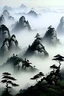 Placeholder: Mountain with fog, wuxia world