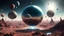 Placeholder: infinity vanishing point, photorealistic gigantic glass planet full of lifeforms floating in a giant exoplanet, hyperboloid Trompe-l'œil, galactic warpdrive, multiverse