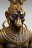 Placeholder: black male African Egyptian alien, cracks in the voodoo head, wicked, eyes, crown, Elephant, 8k, finely detailed, photo realistic, tiger turquoise skull head gold dragon space alien snow skeleton gold gorilla silver crown silver eyes