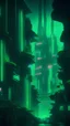 Placeholder: green, cuberpunk city, futuristic, dark, neon lights, cinematic, 4k