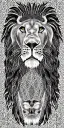 Placeholder: lion, black, Moroccan traditional art, black and white, gold