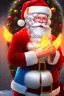 Placeholder: Santa, reindeer, waterfall, white fire, red green blue, high definition, ultra 8 k, liquid lighting, fire, rain, realistic