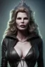 Placeholder: Kim Basinger as evil queen in black leather, busty, cleavage, curvy, angry, stern look. character design by cory loftis, fenghua zhong, ryohei hase, ismail inceoglu and ruan jia. unreal engine 5, artistic lighting, highly detailed, photorealistic, fantasy