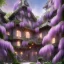 Placeholder: a magical flower wisteria house in the woods, pink vertical, sharp, vines, candlelit, endor, ornate, elegant, highly detailed, artstation, concept art, smooth, sharp focus, illustration, 8k, splash art, wallpaper, key visual