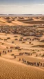 Placeholder: Vast villages in desert with people