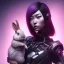 Placeholder: Portrait avatar image, cyberpunk Asian woman with rabbit mask, black pink color, highly detailed, concept art, smooth, unreal engine 5, god rays, ray tracing, RTX, lumen lighting, ultra detail, volumetric lighting, 3d, finely drawn, high definition, high resolution.