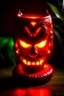 Placeholder: red glowing Shamane mit tiki maske