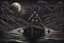 Placeholder: on the Styx river , in a special boat the boatman is the death carrying the souls of sinful people into the endless darkness, surreal style, dark colors, strange landscape, detailed, sinister, depressive, surreal style crepy stunning