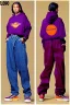 Placeholder: year 1998 women fashion. Loose, baggy, low waist Combat pants, t-shirt, new kind of hoodie with tippet! Colors: denim blue, blue, purple, cream, khaki, "light green", lilac, plum, orange, terracotta, red, light yellow, lion yellow, pink, dark blue, beige. Sturnus vulgaris-print. wide belt. Partly latex or leather. Kylie Minogue, Tyra Banks. leg warmer. Cargo pants and hoodie!