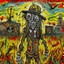 Placeholder: Lovecraftian scarecrow Rapture, dramatic, by Jonathan Meese, 2D oil painting