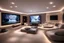 Placeholder: a dedicated home cinema room with LED ambient lighting in the walls make sure the room is completely symmetrical