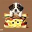 Placeholder: A little puppy inside a cheese toastie