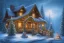 Placeholder: Christmas river mountain lantern cabin