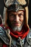 Placeholder: KEN as lama thief in full armor. Close up portrait. Afraid to fail, afraid to dive within. But still smiling.