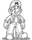 Placeholder: mario coloring page, full body (((((white background))))), only use an outline., real style, line art, white color, clean line art, white background, Sketch style