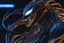 Placeholder: Huge symbiote in 8k solo leveling shadow drawing, exodia model, neon blue lights, Chaos sea, intricate details, highly detailed, high details, detailed portrait, masterpiece,ultra detailed, ultra quality