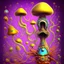 Placeholder: hippie mushroom cartoon character salvador dali trippy