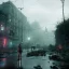 Placeholder: short medium shot, Pretty ciborg woman, portrait, rain, fog, white and gold dress, studio scene, blue light, red lights, hoodie, feathers, cyberpunk style, leather, vibrant color, highly detailed, art stations, concept art, smooth, unreal engine 5, god rays, ray tracing, RTX, lumen lighting, ultra detail, volumetric lighting, 3d, finely drawn, high definition, high resolution, neon background.