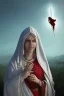 Placeholder: The Virgin Mary, cry in the dark, blood, darkness, Outlast, photorealistic illustration, 8k