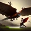 Placeholder: Epic massive Drawing Gryphon and Rider Flying estilo Caravaggio 4k