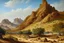 Placeholder: A brown mountain with sandy rocks painted by Henri Robert-Bresil