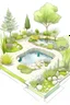 Placeholder: realistic garden plan with pond