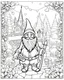 Placeholder: B/W outline art,coloring book page, full white, super detailed illustration for adult, "Colorful Journey of Gnome on Valentine's Day", crisp line, line art, high resolution,cartoon style, smooth, law details, no shading, no fill, white background, clean line art,law background details, Sketch style.