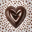 Placeholder: one big 3d heart of chocolate, glossy, octen Render, detailed, high contrast, sharp focus, Sparkling, white background, photorealistic