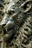 Placeholder: sculpture of lion abstract grotesqueries, detailed texture, surreal , by hr giger and beksinski